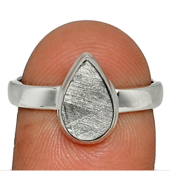 GENUINE METEORITE FROM SWEDEN RING .925 Sterling Silver 8 ARTISAN CRAFTED - Picture 2 of 6